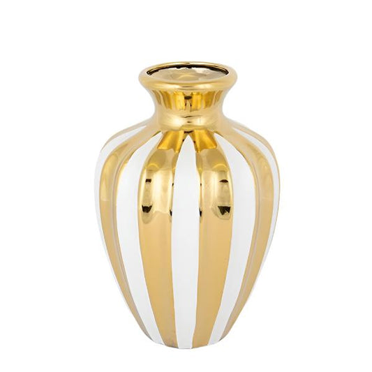 ΒΑΖΟ ΚΕΡΑΜΙΚΟ ΛΕΥΚΟ & ΧΡΥΣΟ 18x18x31