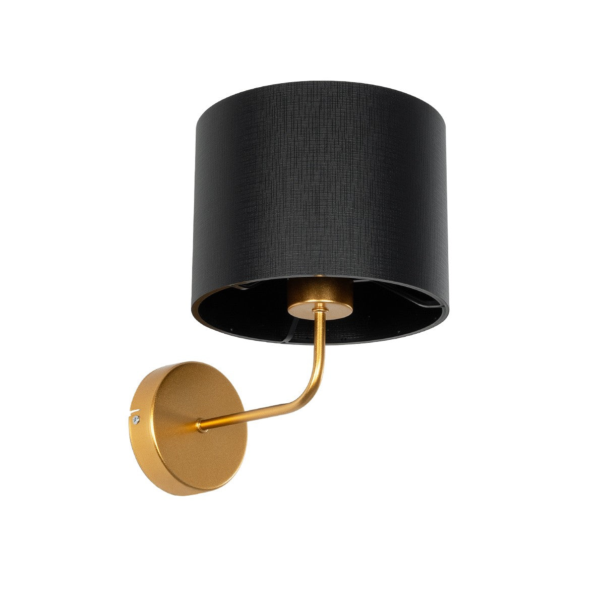 RALPH 203-0040 Vintage Επιτοίχιο Φωτιστικό Απλίκα Μονόφωτο 1 x E27 IP20 Χρυσό Μέταλλο με Μαύρο Ύφασμα - Μ22 x Π26 x Υ29cm