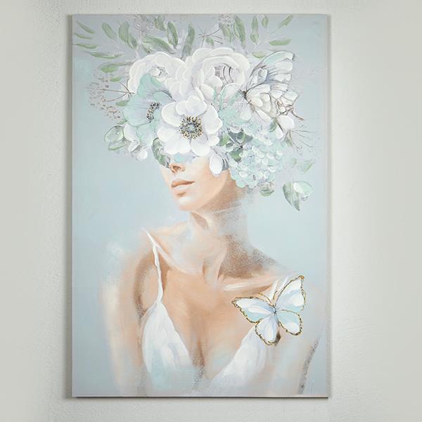 ΠΙΝΑΚΑΣ ΣΕ ΚΑΜΒΑ ΓΥΝΑΙΚΑ ΜΕ ΛΟΥΛΟΥΔΙΑ & ΠΕΤΑΛΟΥΔΕΣ 80x120x3.5