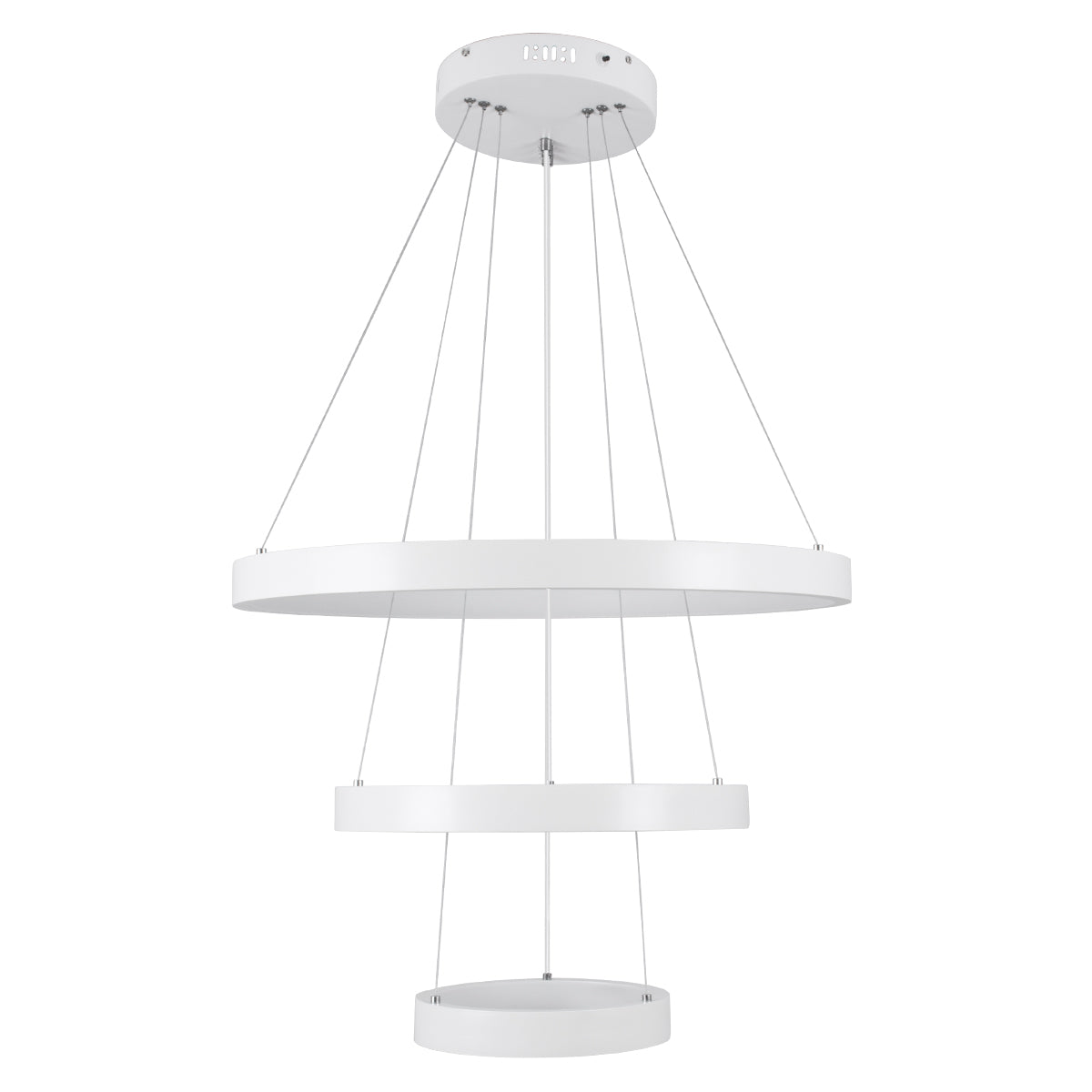 NEMESIS TRIO 61168-DECO Κρεμαστό Φωτιστικό Δαχτυλίδι-Κύκλος LED CCT 100W 12123lm 360° AC 220-240V - Εναλλαγή Φωτισμού μέσω Τηλεχειριστηρίου All In One Ψυχρό 6000k+Φυσικό 4500k+Θερμό 2700k Dimmable Φ25+40+60cm - Λευκό