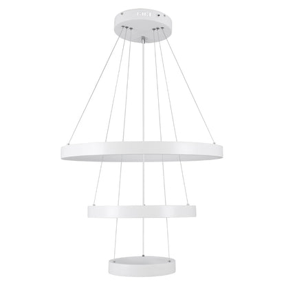 NEMESIS TRIO 61168-DECO Κρεμαστό Φωτιστικό Δαχτυλίδι-Κύκλος LED CCT 100W 12123lm 360° AC 220-240V - Εναλλαγή Φωτισμού μέσω Τηλεχειριστηρίου All In One Ψυχρό 6000k+Φυσικό 4500k+Θερμό 2700k Dimmable Φ25+40+60cm - Λευκό