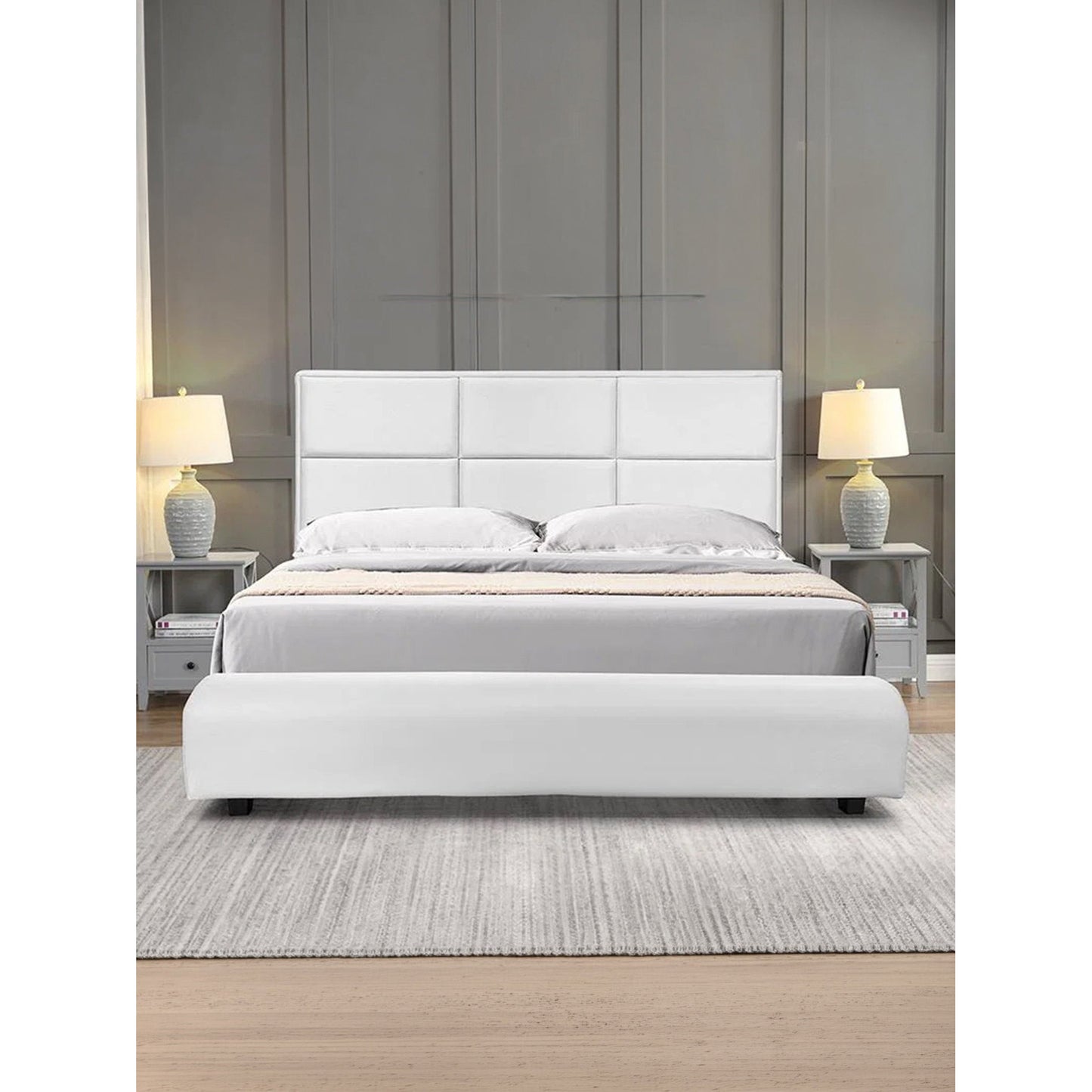 Upholstered Bed Karen Light Grey 183x220x122