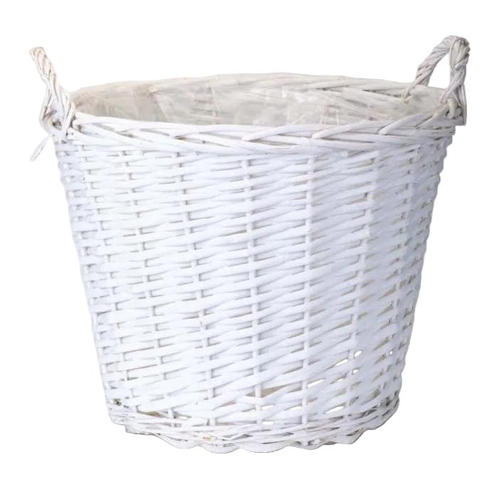 Καλάθι Ψάθινο Λευκό 42x32εκ
