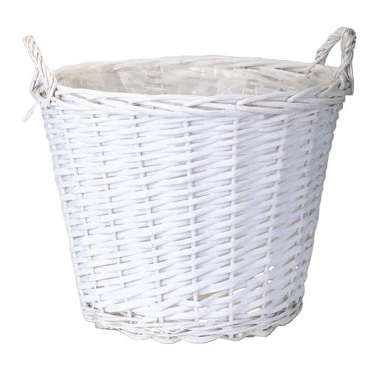 Καλάθι Ψάθινο Λευκό 42x32εκ