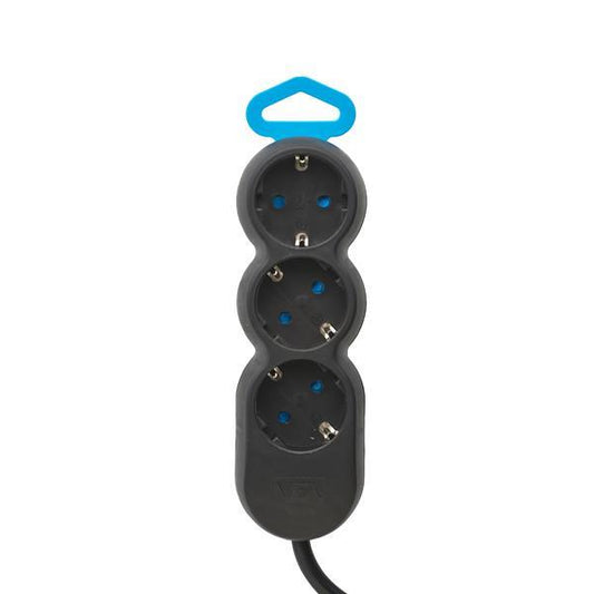 ΠΟΛΥΠΡΙΖΟ 3 ΘΕΣΕΩΝ ΜΕ ΚΑΛΩΔΙΟ ΟΒΑΛ 3X15mm 15m ΜΑΥΡΟ ΜΕ ΠΡΟΣΤΑΣΙΑ ΕΠΑΦΩΝ