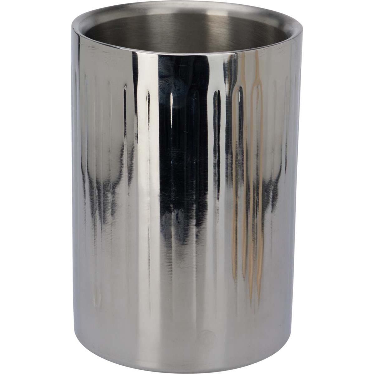 Σαμπανιέρα Κρασιού από Ατσάλι Ασημί 12x18εκ