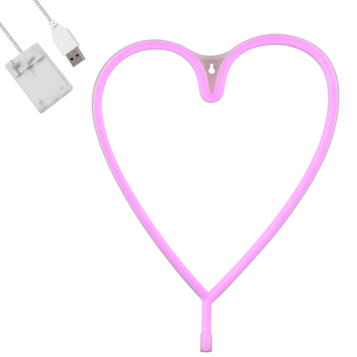 78593 Φωτιστικό Ταμπέλα Φωτεινή Επιγραφή NEON LED Σήμανσης HEART LINE 5W με Καλώδιο Τροφοδοσίας USB - Μπαταρίας 3xAAA (Δεν Περιλαμβάνονται) - Ροζ
