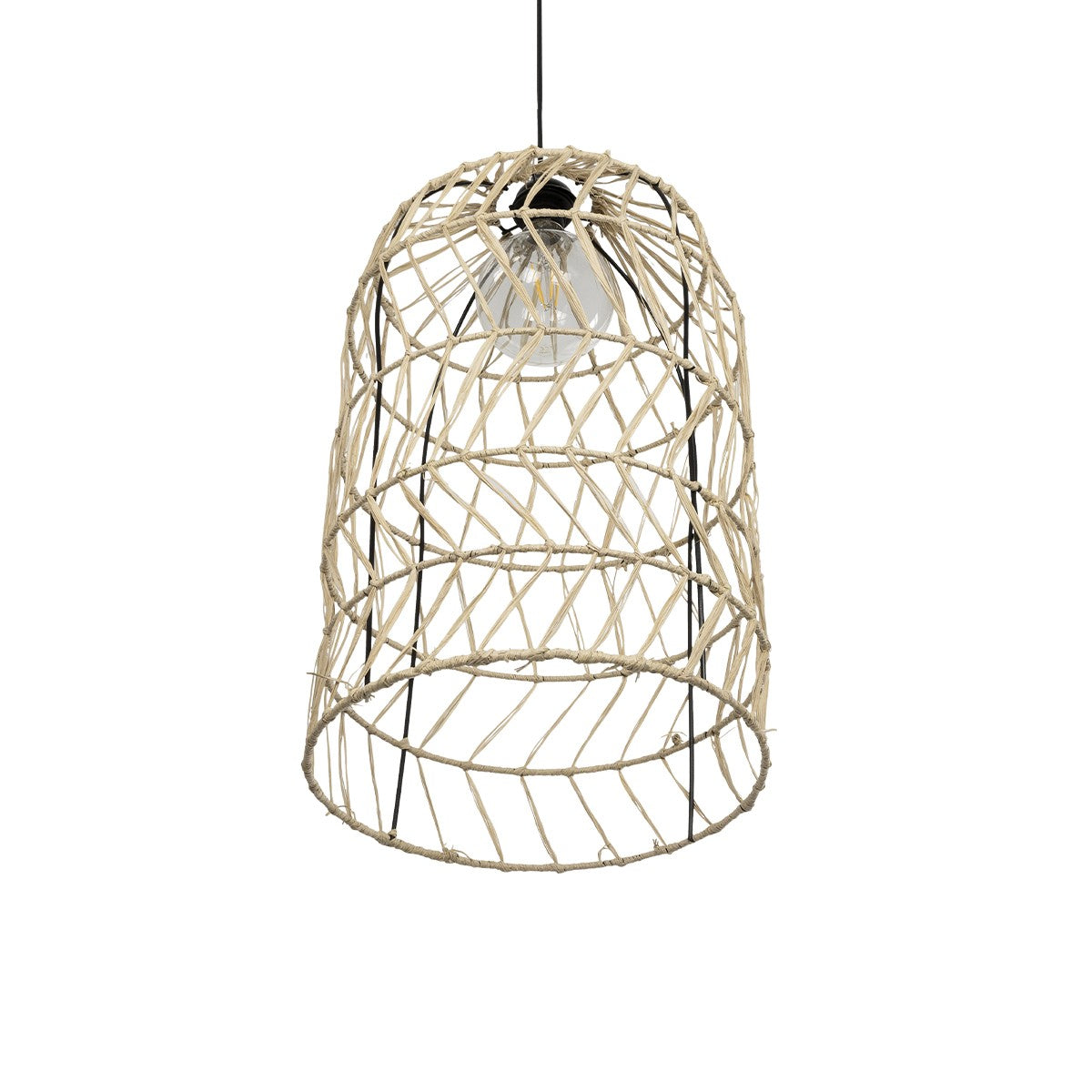 NETI 205-0025 Boho Κρεμαστό Φωτιστικό Οροφής με Ντουί 1 x E27 AC 220-240V IP20 - Μπεζ - M35 x Π35 x Υ63