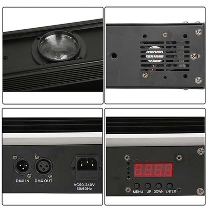 BAR 51132 Stage Κινούμενη Ρομποτική Κεφαλή Super Beam LED 160W 8° AC 220-240V IP20 8 x 20W CREE Chip Πολύχρωμο RGBW Dimmable DMX512 Protocol 9/38 Channels - Μ110 x Π13.2 x Υ15.5