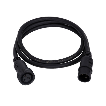 51171 Καλώδιο 3PIN DMX512 1 Μέτρο από Female XLR σε Male XLR Τερματισμένο Αδιάβροχο IP65 Μ100cm - Μαύρο