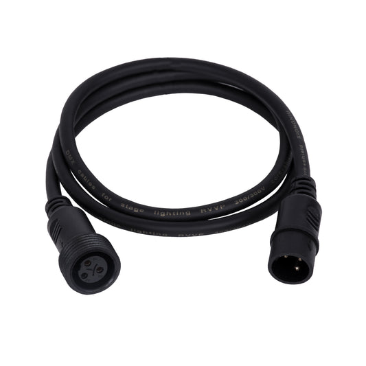 51171 Καλώδιο 3PIN DMX512 1 Μέτρο από Female XLR σε Male XLR Τερματισμένο Αδιάβροχο IP65 Μ100cm - Μαύρο