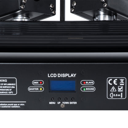 AMNESIA 51179 Stage Κινούμενη Ρομποτική Κεφαλή Spider Super Beam LASER 150W 2° AC 220-240V IP20 6 x 1W LASER Chip 300mW RED/638nm 100mW GREEN/531nm 600mW BLUE/442nm Πολύχρωμο RGB Dimmable DMX512 Protocol 14/35 Channels - Μ86 x Π23 x Υ9