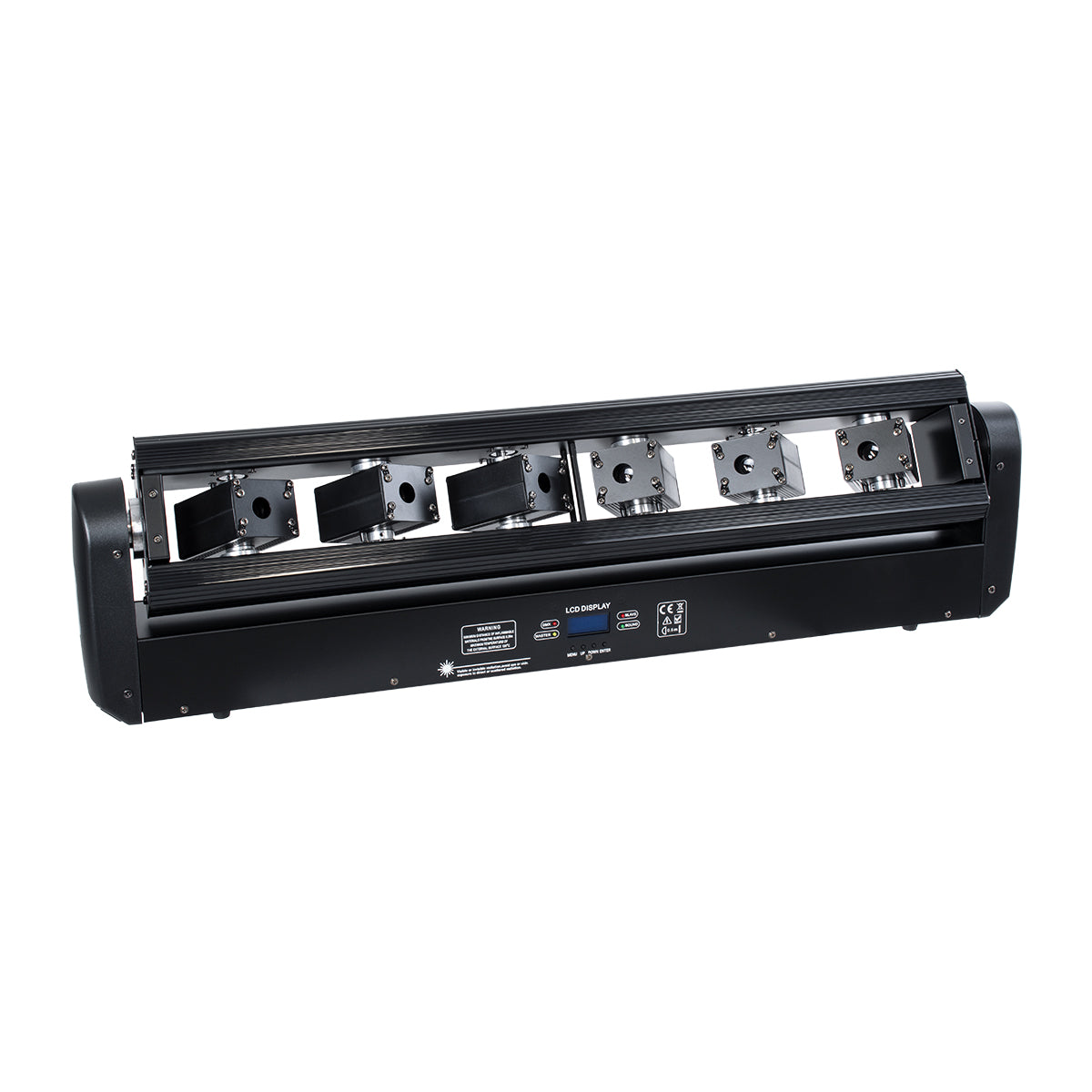 AMNESIA 51179 Stage Κινούμενη Ρομποτική Κεφαλή Spider Super Beam LASER 150W 2° AC 220-240V IP20 6 x 1W LASER Chip 300mW RED/638nm 100mW GREEN/531nm 600mW BLUE/442nm Πολύχρωμο RGB Dimmable DMX512 Protocol 14/35 Channels - Μ86 x Π23 x Υ9