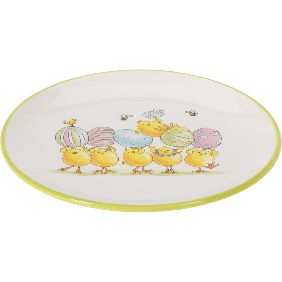 Πιάτο Κεραμικό Πράσινο με Κοτόπουλα 16εκ