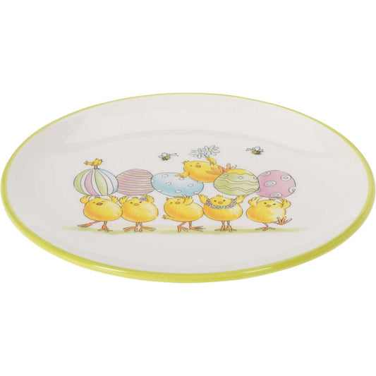Πιάτο Κεραμικό Πράσινο με Κοτόπουλα 16εκ