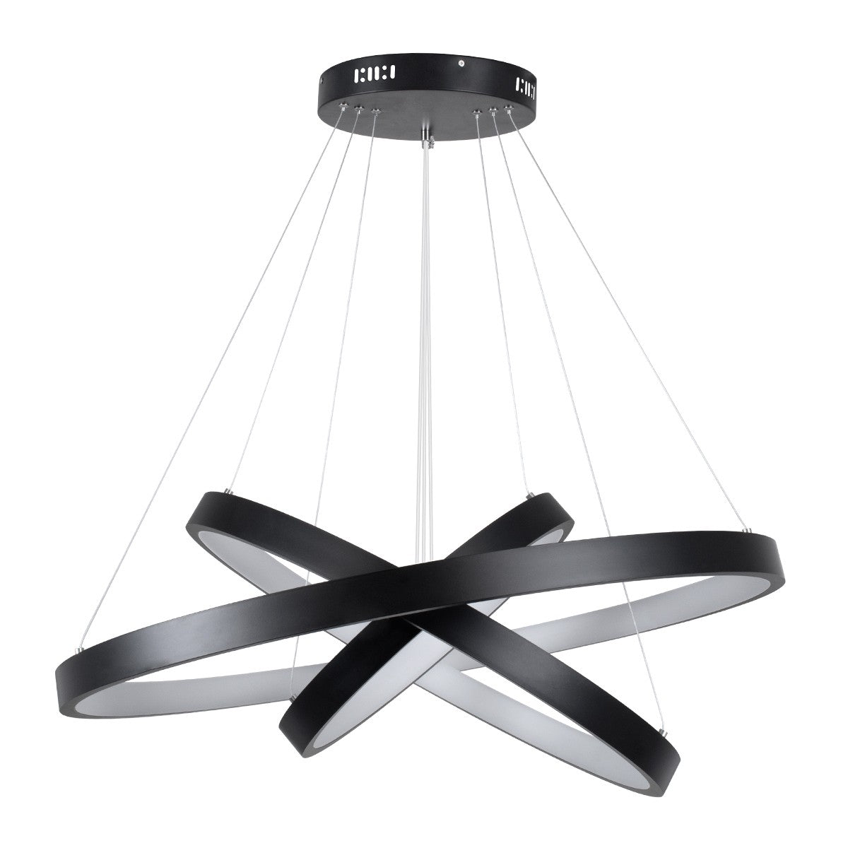 NEMESIS KLV-101-0220-V2 Κρεμαστό Φωτιστικό Οροφής LED 120W 12000lm 180° AC 220-240V IP20 Ρυθμιζόμενο Λευκό CCT με Χειριστήριο από 2700K έως 6000K Dimmable - Lumileds SMD Chip - Μαύρο Ματ - Μ80 x Π80 x Υ80