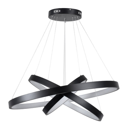 NEMESIS KLV-101-0220-V2 Κρεμαστό Φωτιστικό Οροφής LED 120W 12000lm 180° AC 220-240V IP20 Ρυθμιζόμενο Λευκό CCT με Χειριστήριο από 2700K έως 6000K Dimmable - Lumileds SMD Chip - Μαύρο Ματ - Μ80 x Π80 x Υ80