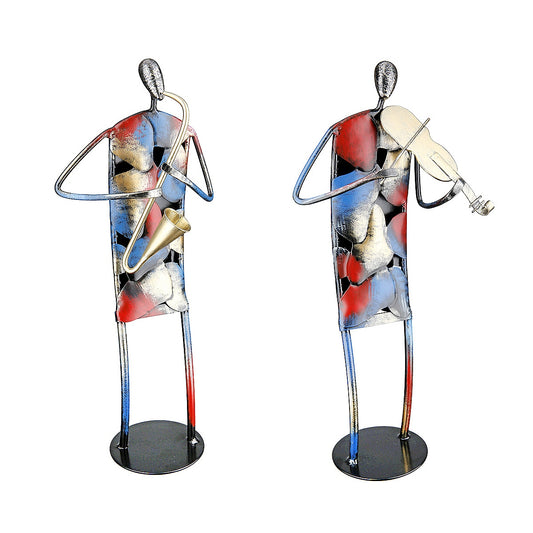 Διακοσμητικό Μουσικός Πολύχρωμο Μέταλλο 15.5x10.5x36.5 σε 2 Σχέδια