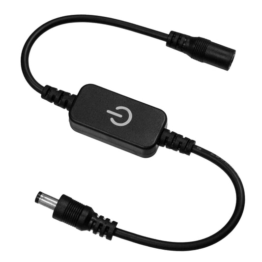 DIMMERANO 73304 Διακόπτης Αφής On/Off & Push Dimming με 1 x 5A 120W Κανάλι DC 12-24V 5A 120W Max IP20 - Μαύρο - Μ25 x Π2.3 x Υ1.1