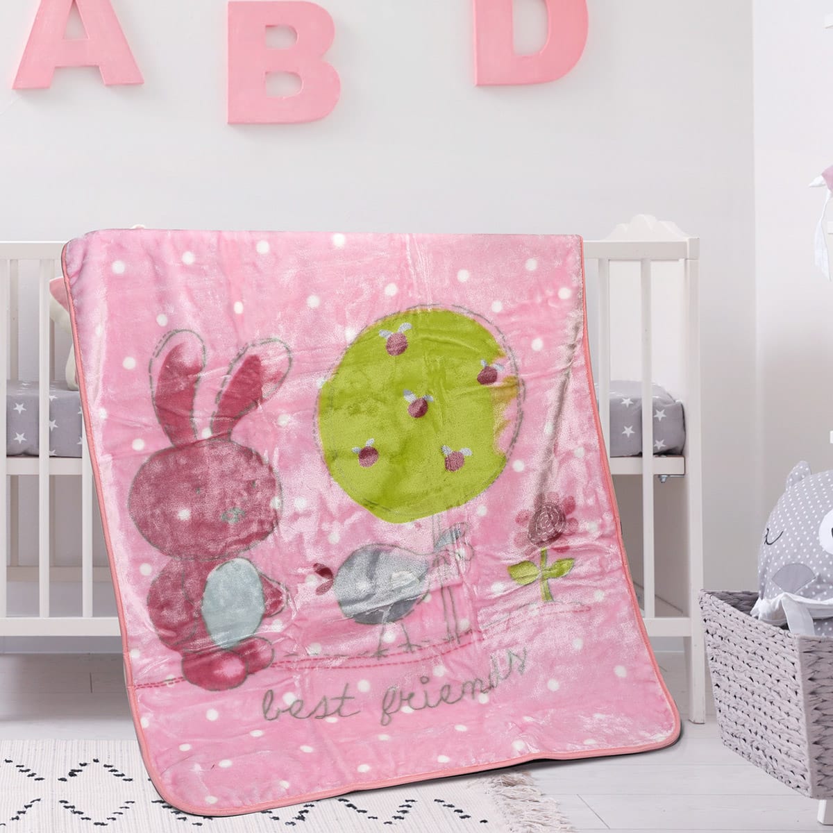 Κουβέρτα Βρεφική Art 5256 110x140εκ Ροζ