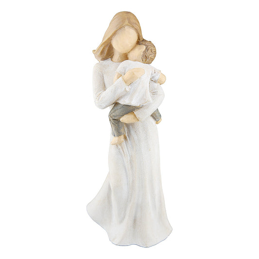 Διακοσμητικό Μητέρα Αγκαλιάζει Παιδί Εκρού Polyresin 9x7.5x22