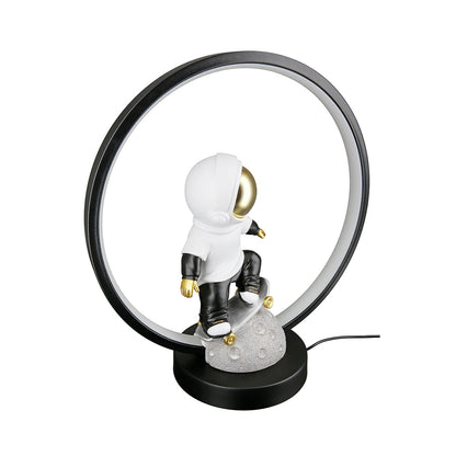 Τραπέζι Λάμπα LED Astronaut "Apollo" Πολυρεζίνη Μαύρο Γκρι 30.5x14.5x33