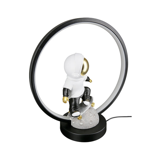 Τραπέζι Λάμπα LED Astronaut "Apollo" Πολυρεζίνη Μαύρο Γκρι 30.5x14.5x33