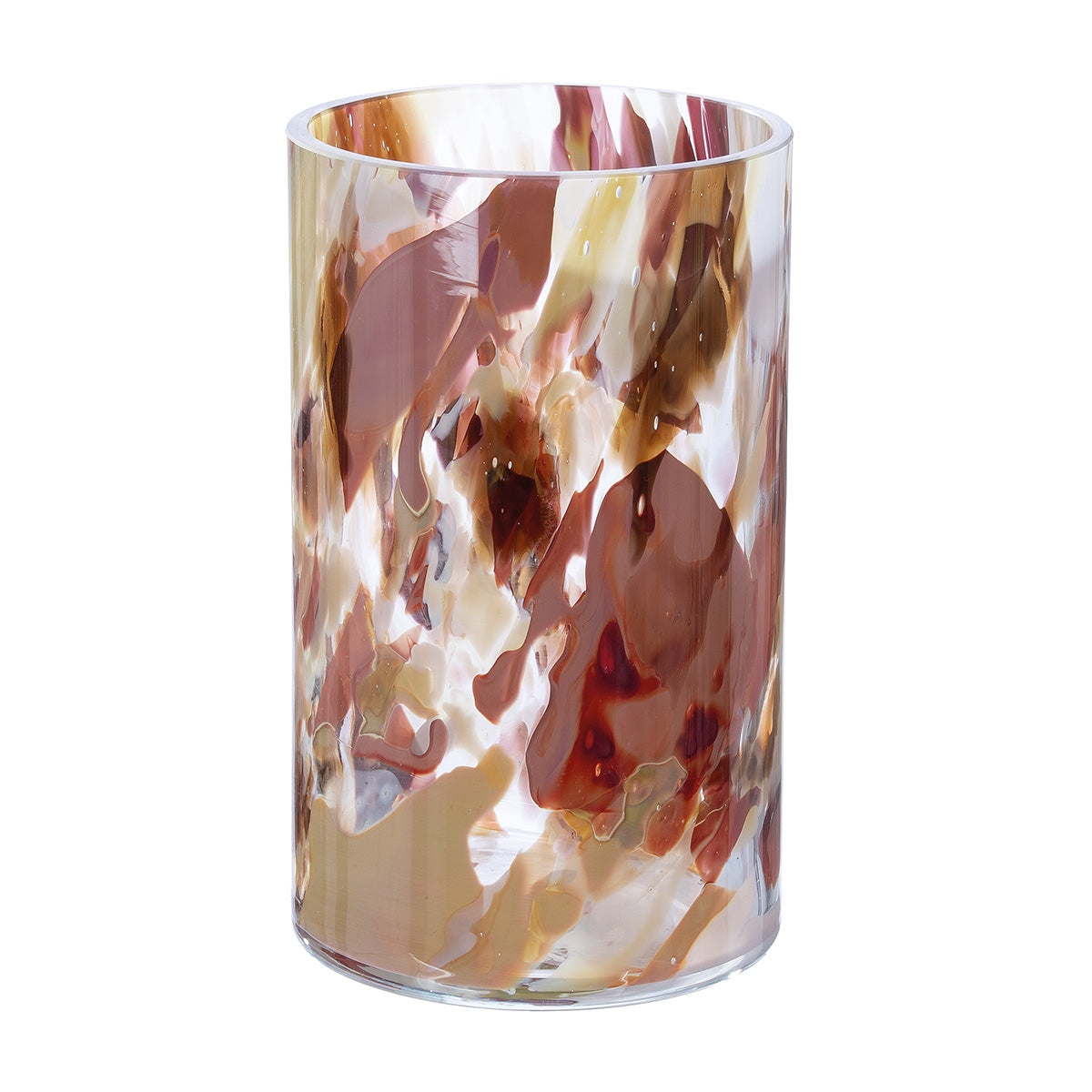 Βάζο Cylindrical "Roslin" Γυάλινο Brown Claret 15x15x24