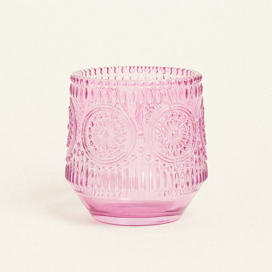 Κηροπήγιο Ανάγλυφο 10x10x9 Λιλά