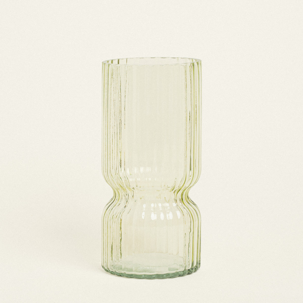 Βάζο Ριγέ Λαδί 11x11x23