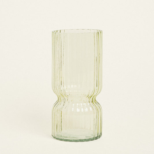 Βάζο Ριγέ Λαδί 11x11x23