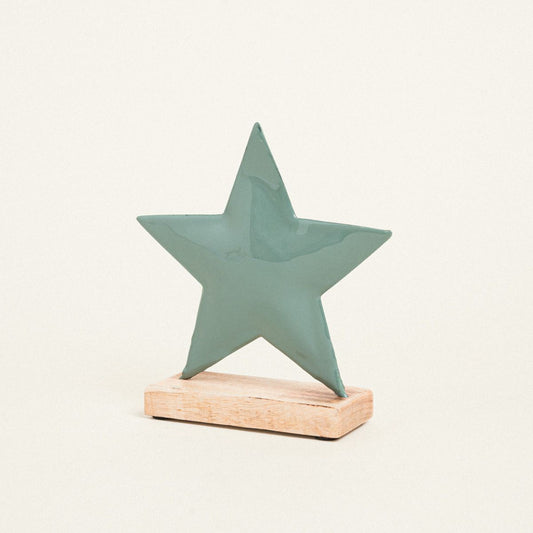 Μεταλλικό Αστέρι με Βάση 15x16εκ Χακί