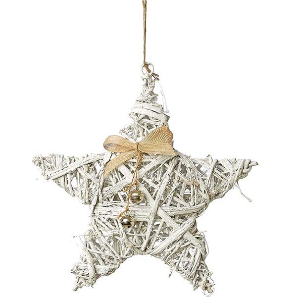 Στολίδι Αστέρι Ξύλινο Λευκό 30εκ