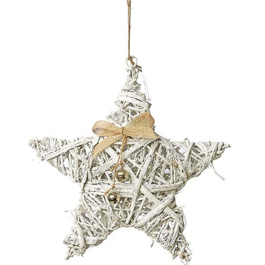 Στολίδι Αστέρι Ξύλινο Λευκό 30εκ