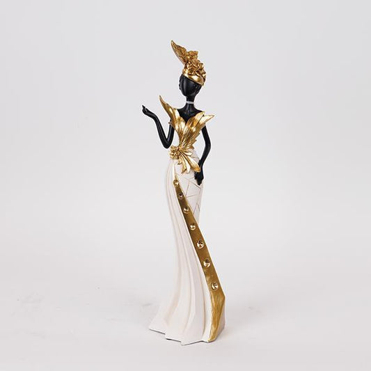 ΔΙΑΚΟΣΜΗΤΙΚΗ ΦΙΓΟΥΡΑ ΓΥΝΑΙΚΑ ΛΕΥΚΟ-ΧΡΥΣΟ 10x9x41