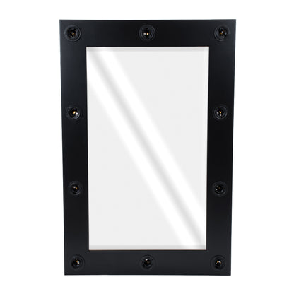 MAKEUP MIRROR-60x90-5 Μοντέρνος Καθρέπτης Μακιγιάζ με Πλαίσιο Φυσικού Ξύλου με Διακόπτη On/Off 10 x E27 AC220-240V - Μ60 x Π7 x Υ90cm - Μαύρος Έβενος