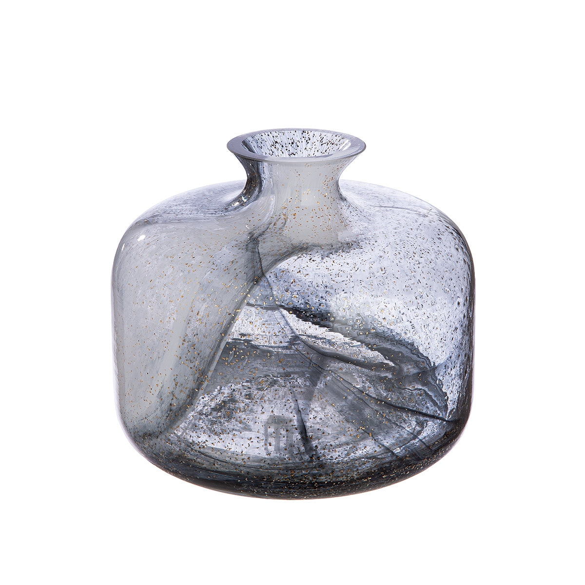 Βάζο Γιακά "Fumo" Γυάλινα Σκεύη Μαύρο Λευκό 22x22x19