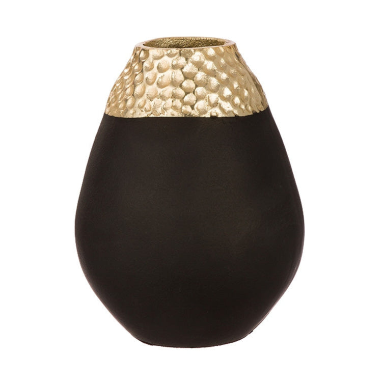Βάζο Bulbous "Imperium" Αλουμίνιο Μαύρο Χρυσό 16x16x21
