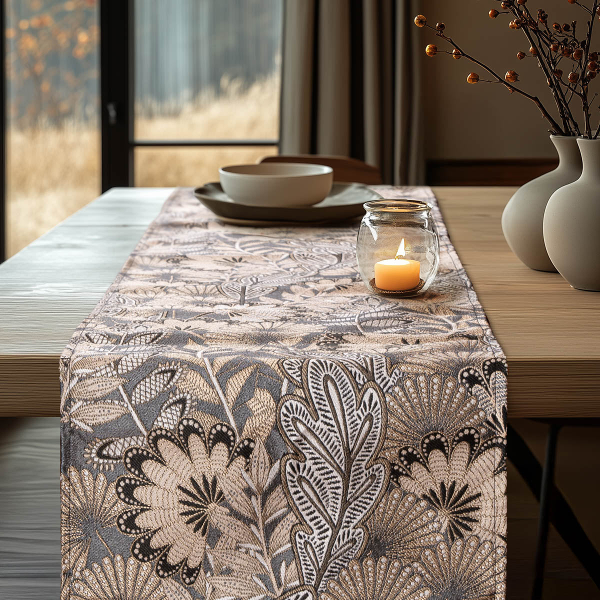 Ράννερ Ζακάρ Boho Leaves 32x150εκ