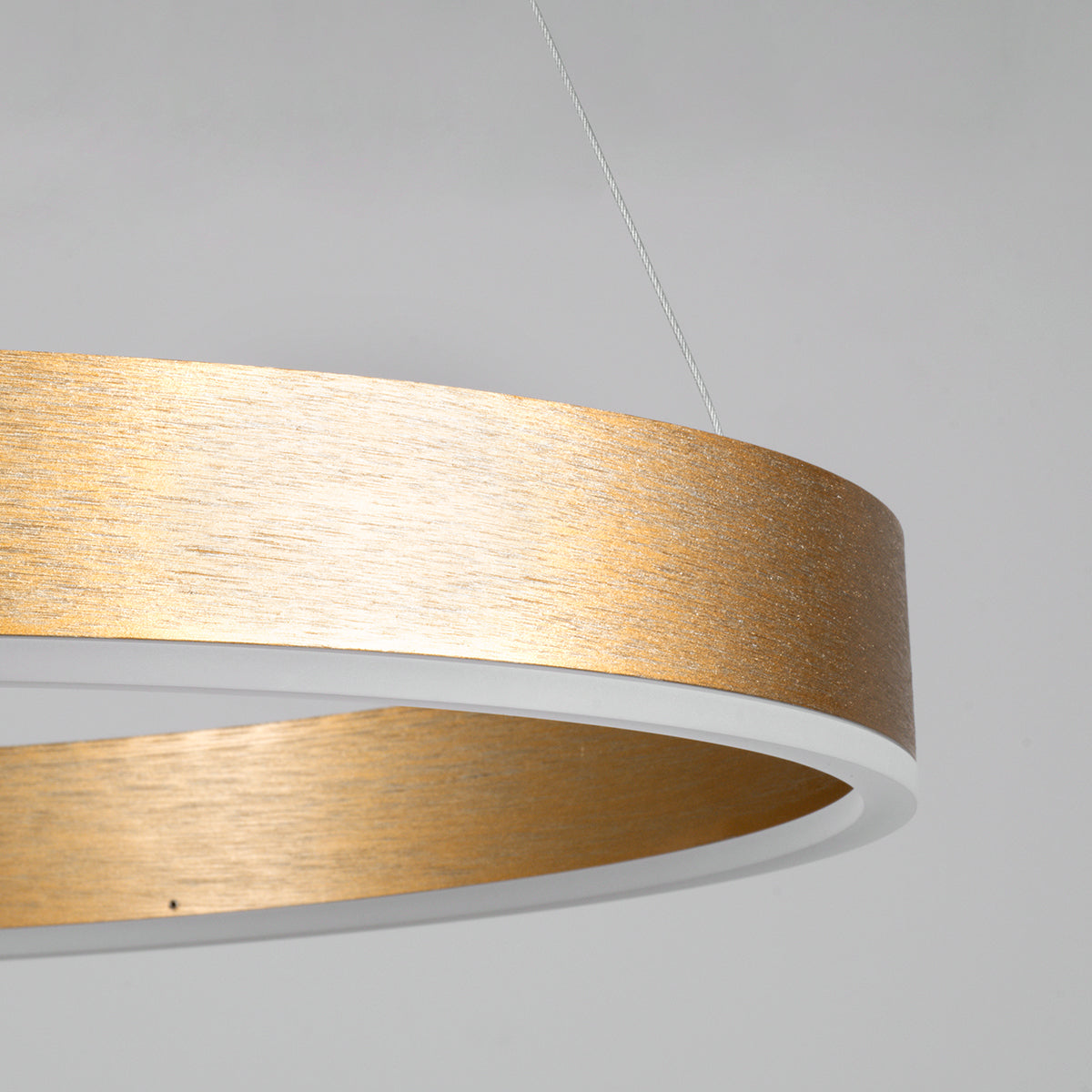 VENOM TRIO 61190-DECO Κρεμαστό Φωτιστικό Δαχτυλίδι-Κύκλος LED CCT 120W 14158lm 120° AC 220-240V - Εναλλαγή Φωτισμού μέσω Τηλεχειριστηρίου All In One Ψυχρό 6000K+Φυσικό 4500K+Θερμό 2700K Dimmable Φ40+60+80cm - Χρυσό Βούρτσας