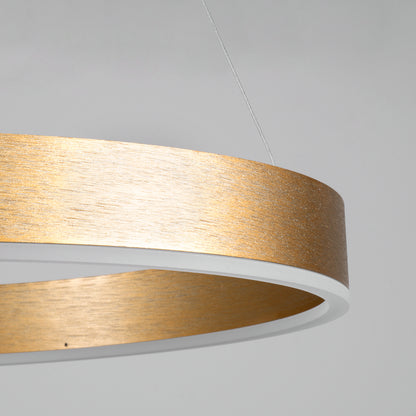 VENOM TRIO 61190-DECO Κρεμαστό Φωτιστικό Δαχτυλίδι-Κύκλος LED CCT 120W 14158lm 120° AC 220-240V - Εναλλαγή Φωτισμού μέσω Τηλεχειριστηρίου All In One Ψυχρό 6000K+Φυσικό 4500K+Θερμό 2700K Dimmable Φ40+60+80cm - Χρυσό Βούρτσας