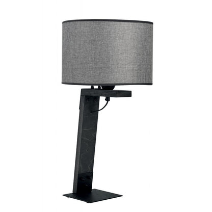 Επιτραπέζια Λάμπα Φωτιστικό Ξύλο/Αμπαζούρ Γκρι Ε27