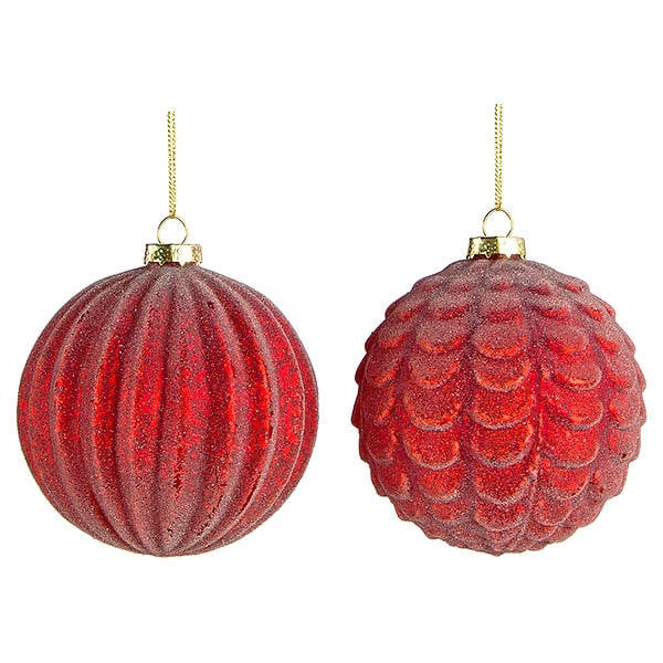 Μπάλα Γυάλινη Κόκκινη 2 Σχδ 10εκ