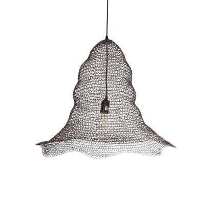 KENTUCKY 01893 Vintage Κρεμαστό Φωτιστικό Πλέγμα Μονόφωτο 1 x E27 IP20 Καφέ Μέταλλο - Μ60 x Π60 x Υ52cm