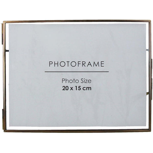 Κορνίζα με Ξεραμένα Λουλούδια Μπρούτζινη 21x2x15