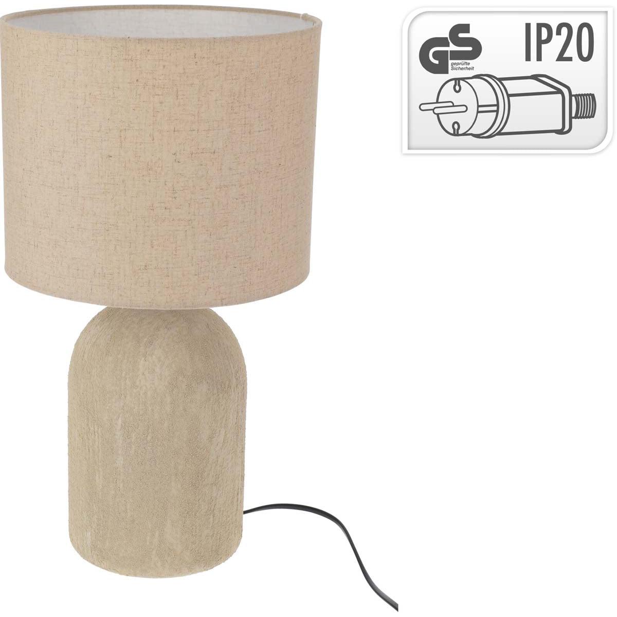 Επιτραπέζιο Φωτιστικό από Stoneware Μπεζ 15x25x20