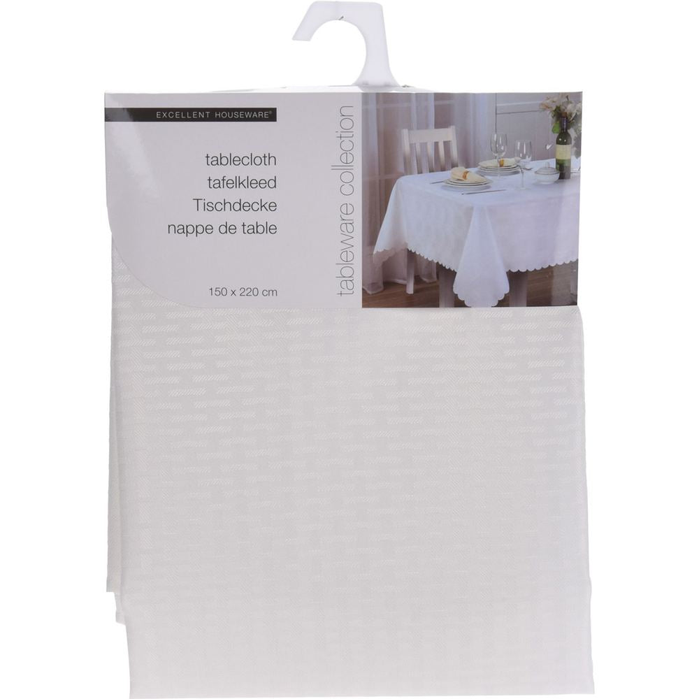 Τραπεζομάντηλο Πολυεστέρας Λευκό 220x150εκ