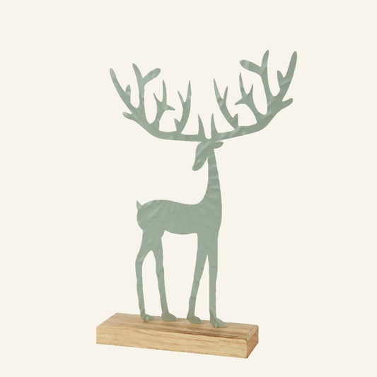 Μεταλλικός Τάρανδος με Βάση Light Green 20x5x31