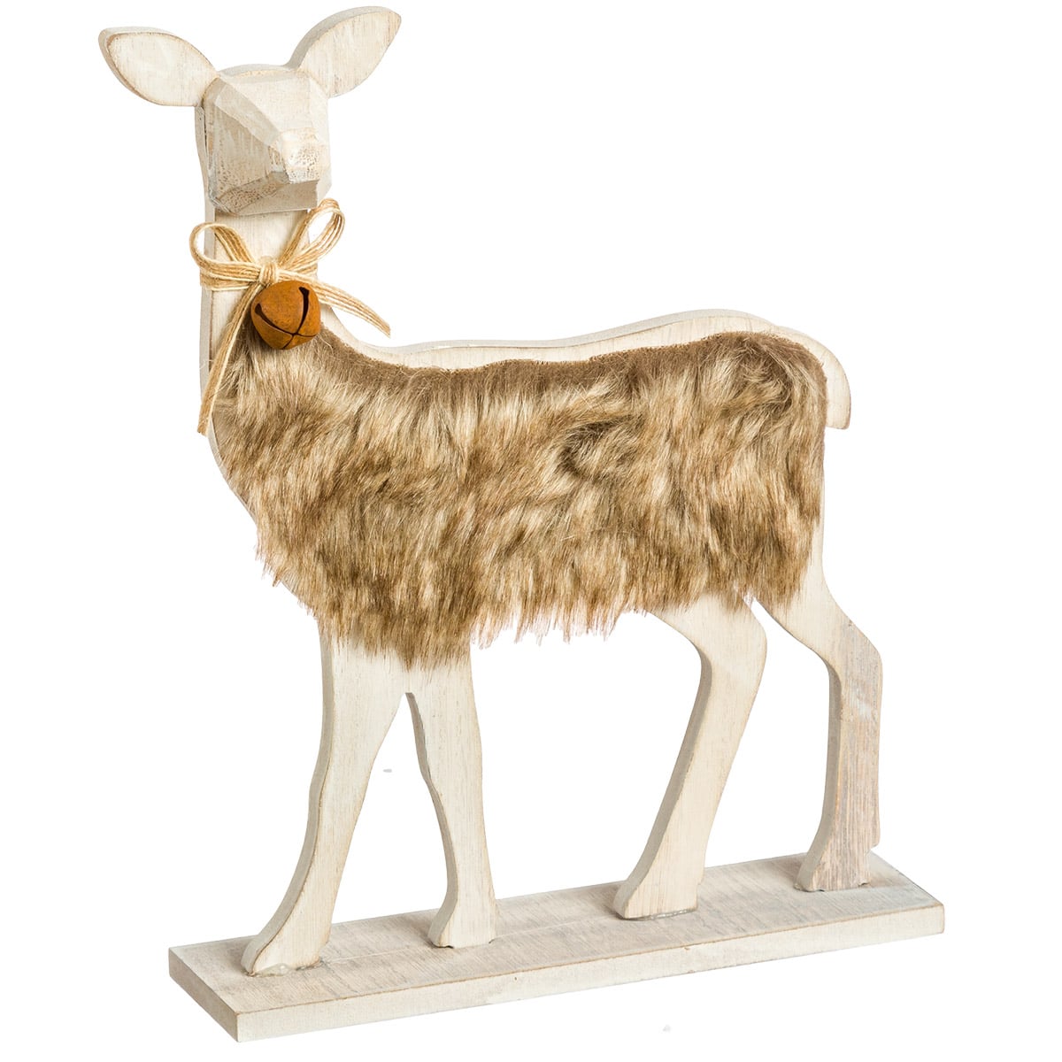 Ελάφι Ξύλινο με Γούνα 22x29εκ