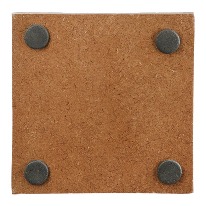 Σετ 4 Τεμαχίων Σουβέρ Τετράγωνο Ξύλο Μάνγκο Μαύρο/Καφέ/Εκρού 10x10εκ